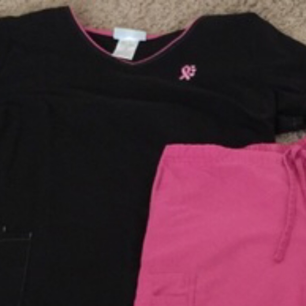 black scrub top